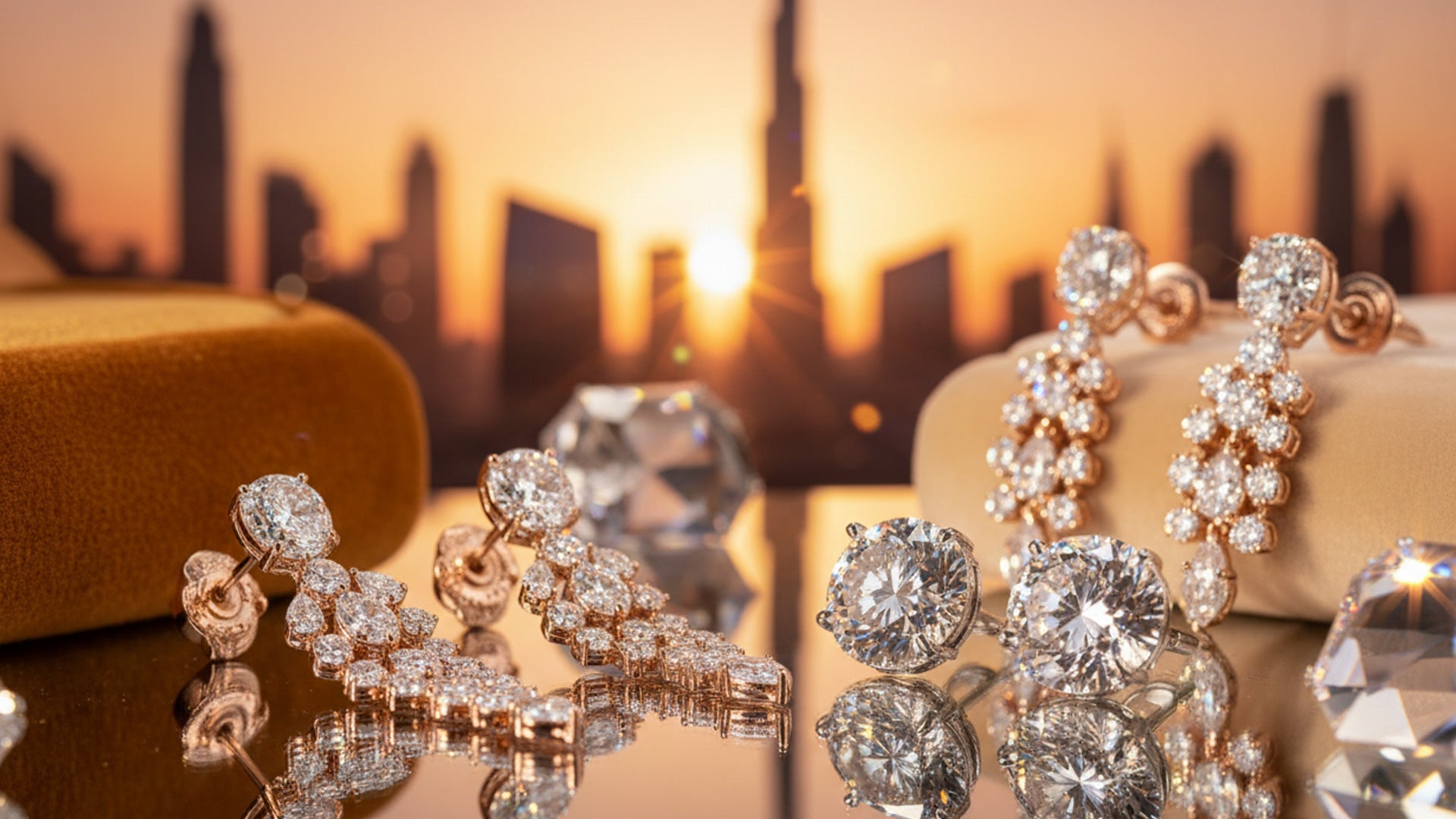 High-End Diamond Earrings in Dubai | The Art of Radiance by Ezeia Jewelry
